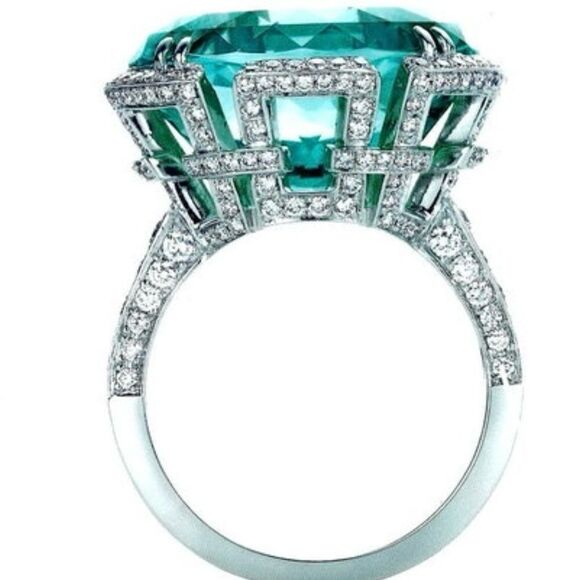 💚 NEW Stunning Emerald Green Round 4 carat tourmaline ring 💚 - Picture 2 of 3